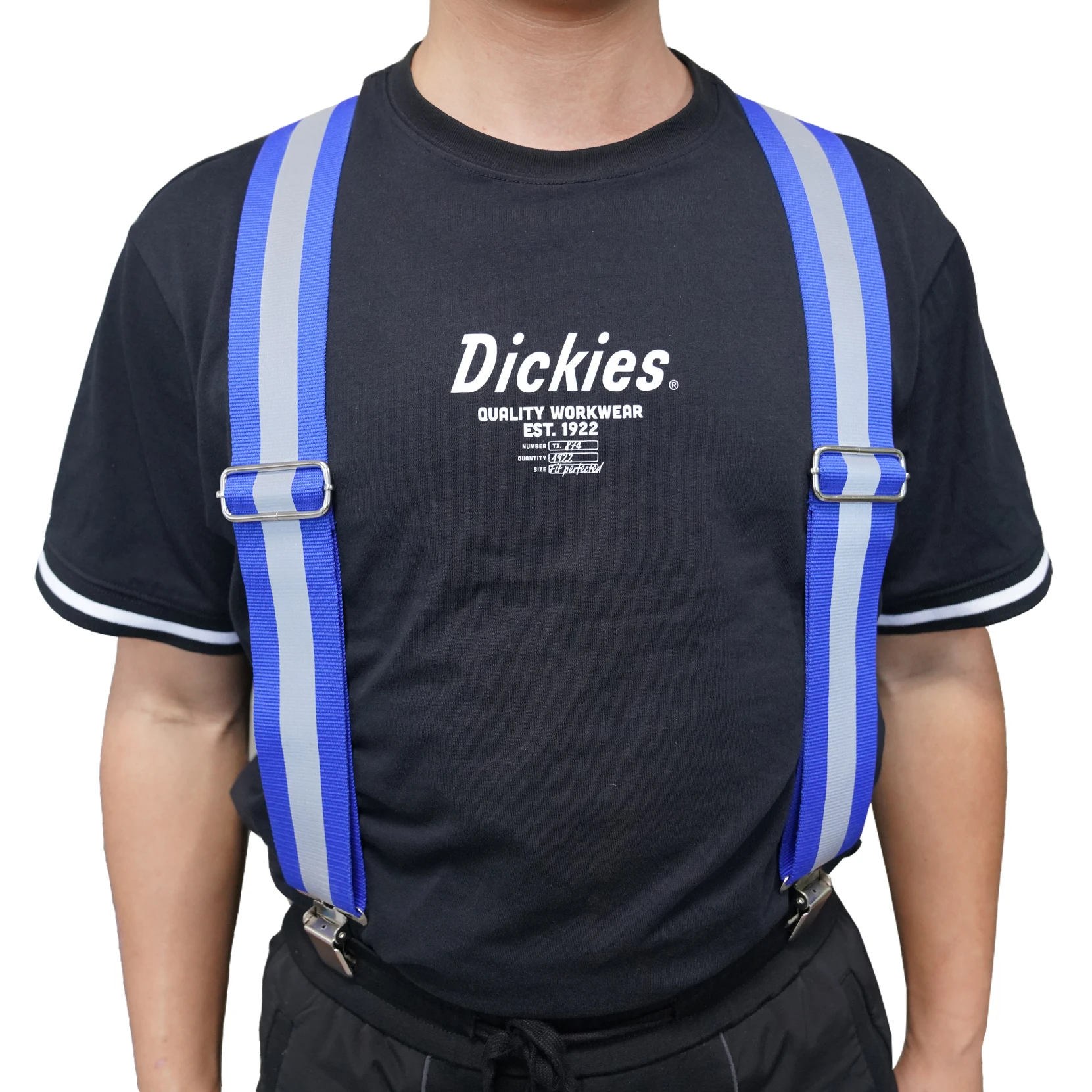 Fashion Reflective Suspenders Partial Elastic 2 inch Wide X-Back Suspenders