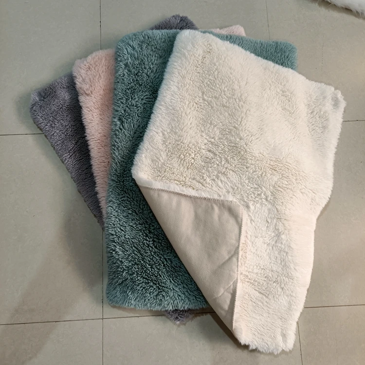 Ultra Soft Faux Plush Rabbit Fur Fluffy Furry Home Decor Area Rugs Carpet Floor Mat For Living Room