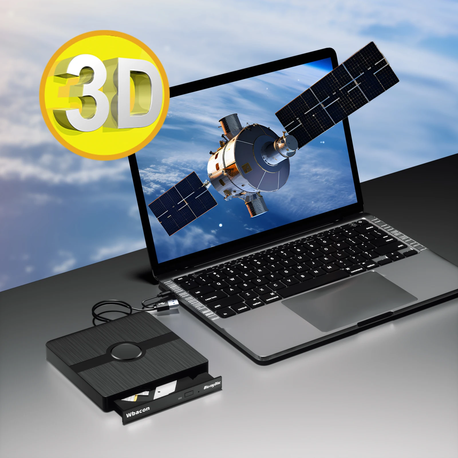 New design blue-ray usb 4k recorder cd dvd dvd bd storage portable slim dvd-rw external drive Plug and play