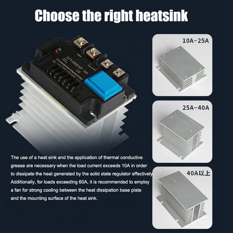 Single-phase fully isolated AC voltage regulating module 220V40A solid state relay for shoe making injection molding machine