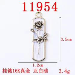 Black and white rose alloy oil dripping pendant diy jewelry earrings necklace key chain accessories