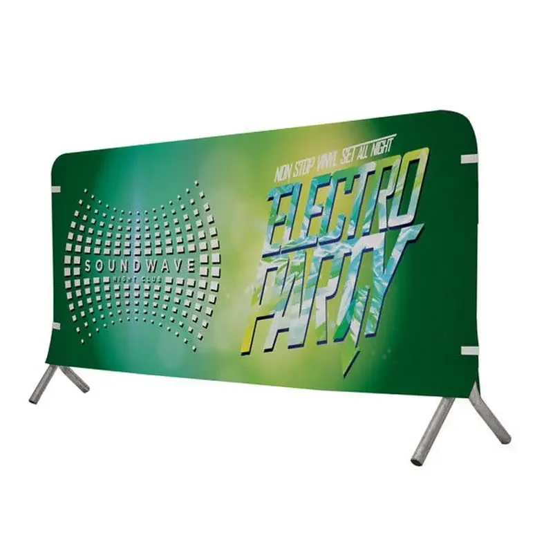 Barricade barrier cover customized printing crowd control banner Mesh PVC vinyl tension fabric fence barrier cover