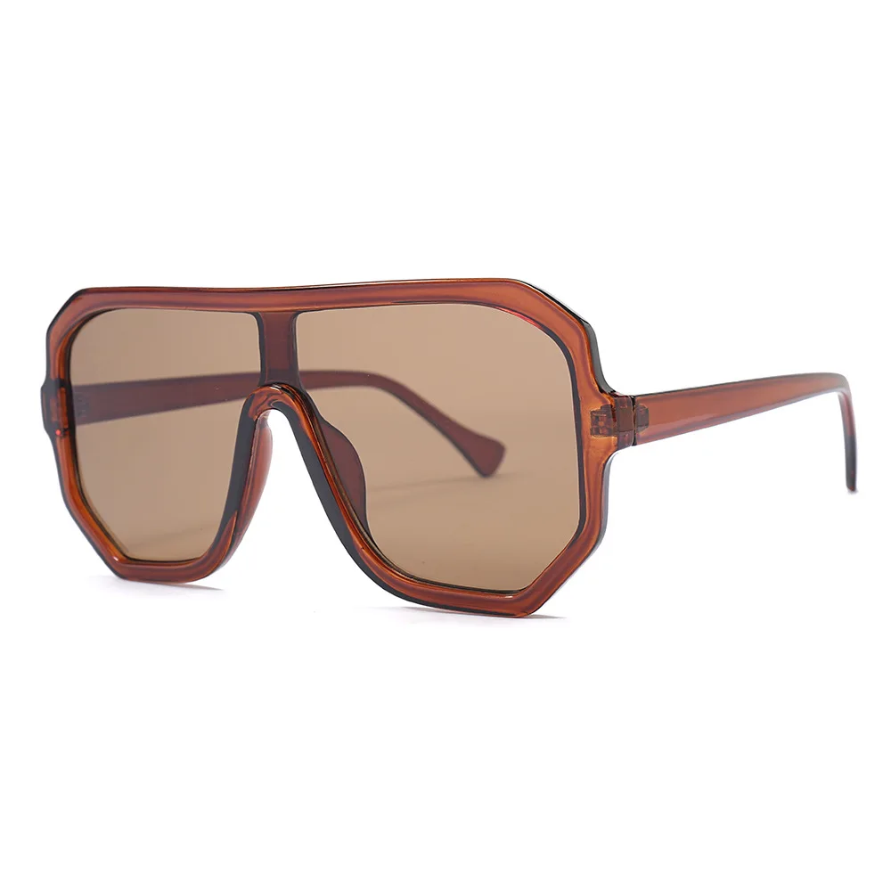 Wholesale  Plastic One Pieces Big square Frame Trendy Oversized Women Men Shades Sun Glasses Sunglasses 2021