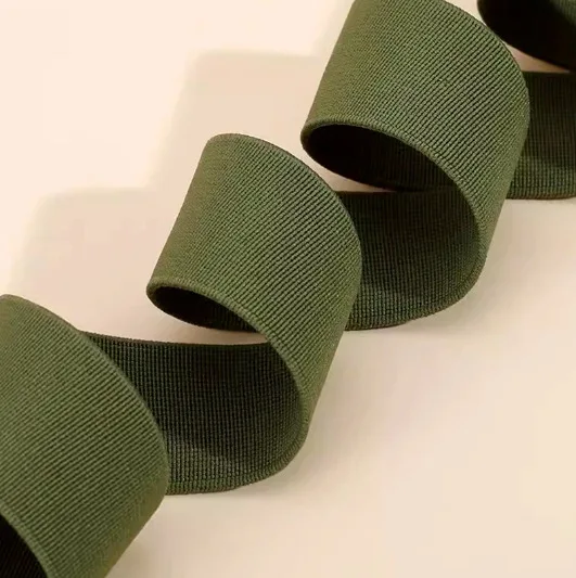 Custom Elastic Webbing Strap Waistband Bias Tape Fold Over Knitted Polyester Nylon Elastics For Clothing