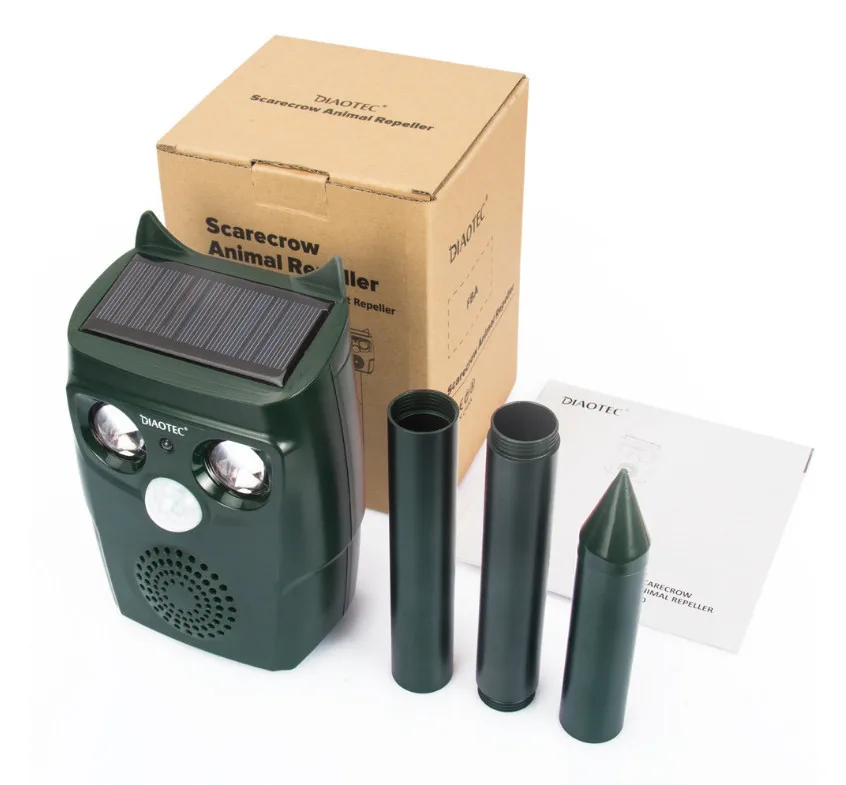 Ultrasonic Solar Powered Animal Repeller Repellent Outdoor  Waterproof Dog Repellent with Motion Sensor for Yard Farm Garden