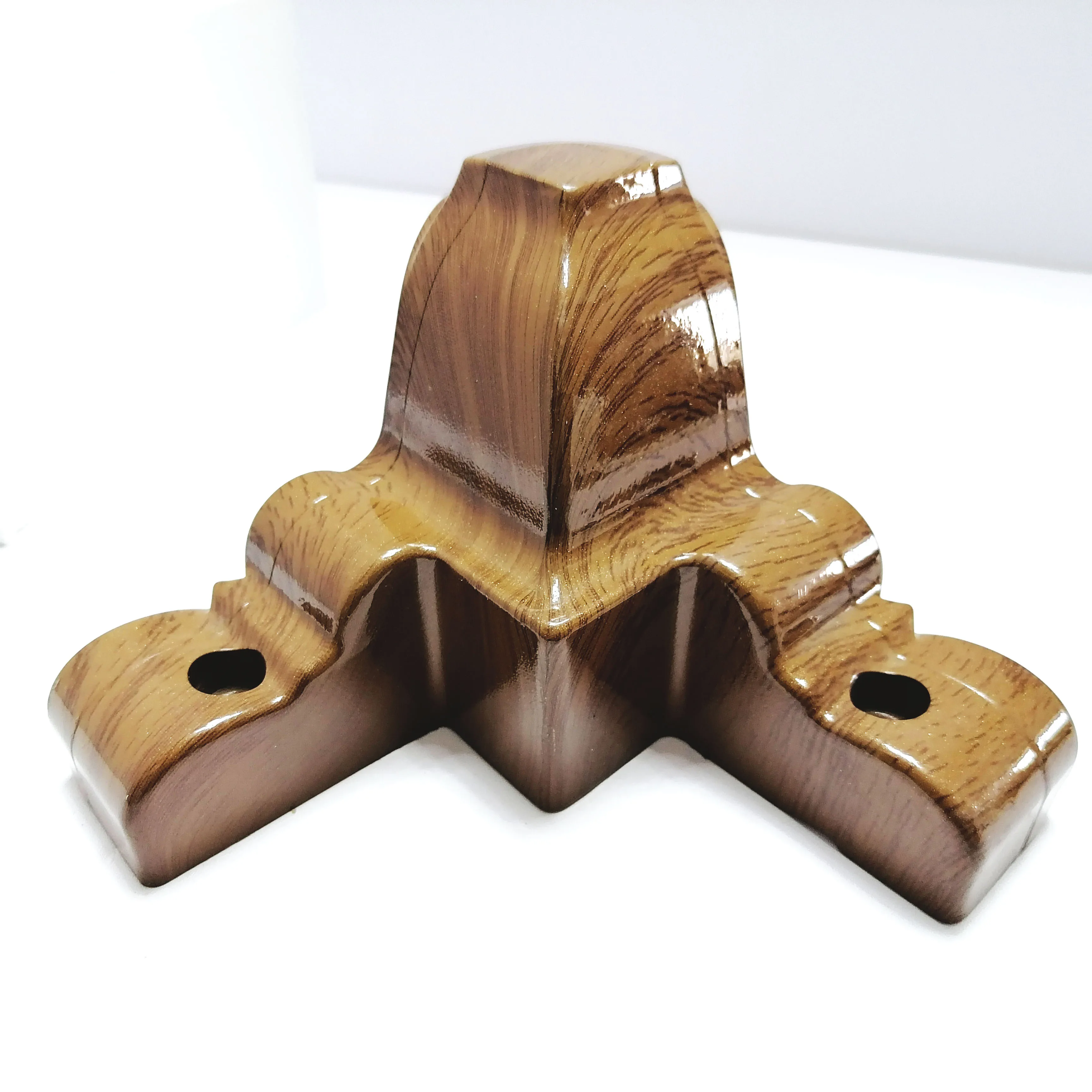 Customized wood pattern black or brown color furniture accessories legs hot sale plastic bed sofa legs