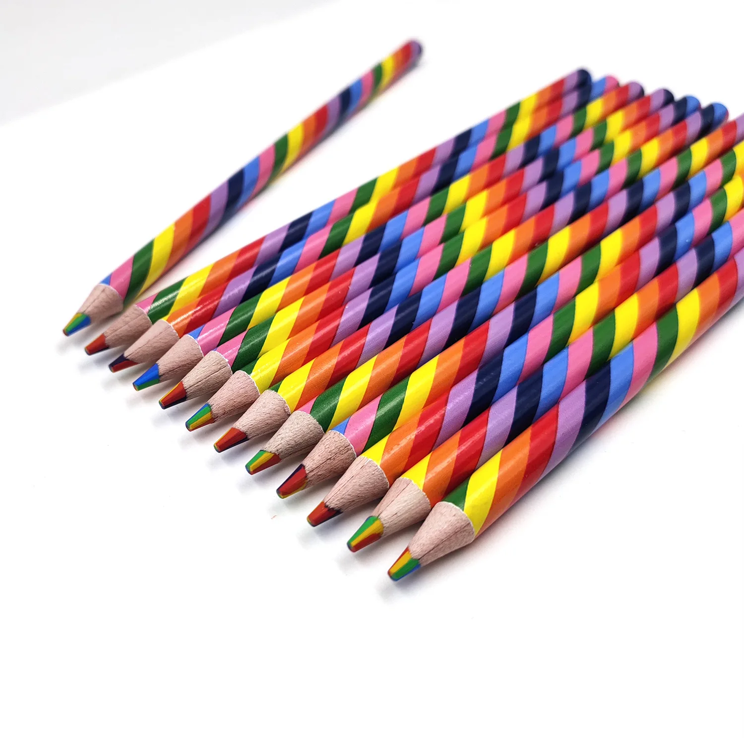 BESTLINE Wooden Multi-color rainbow Pencils Environmentally Friendly Pen Mixed Color Lead Multi Magic Wood Drawing Pencil