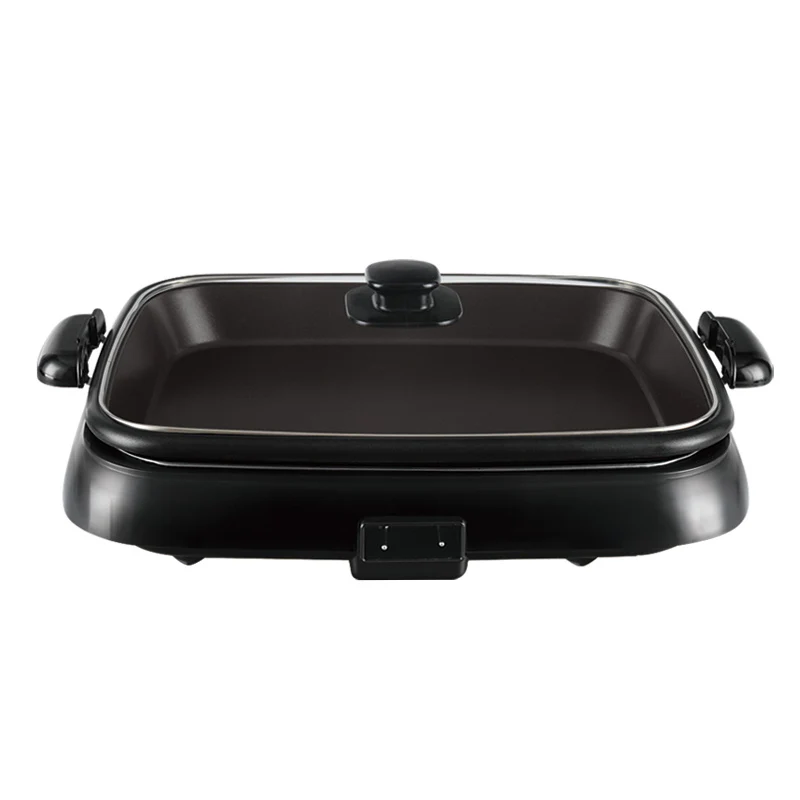 Maifan stone electric baking pan Electric baking paper wrapped fish -Power Smokeless Grill with Tempered Glass Lid with Interch