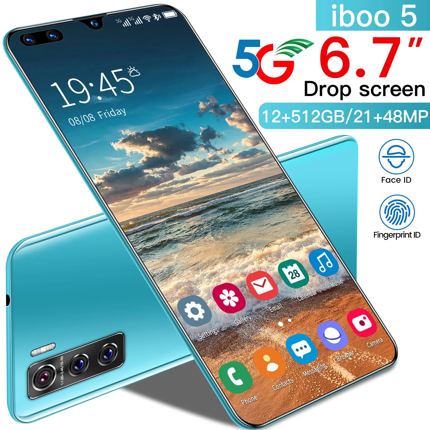 Дешевый мобильный телефон ib005 tecno 6 7 дюйма 12 + 512 ГБ разблокированный Android 10 21 48 Мп оригинальный смартфон 5600 мАч сотовый с двумя
