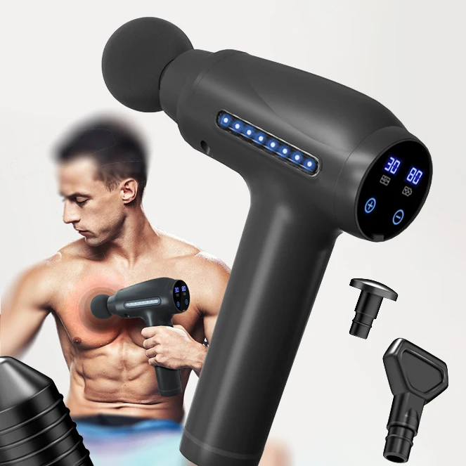 2024 Professional Sports Vibration Massage Gun Body Deep Tissue Muscle Fitness Portable Electric Fascial Massager