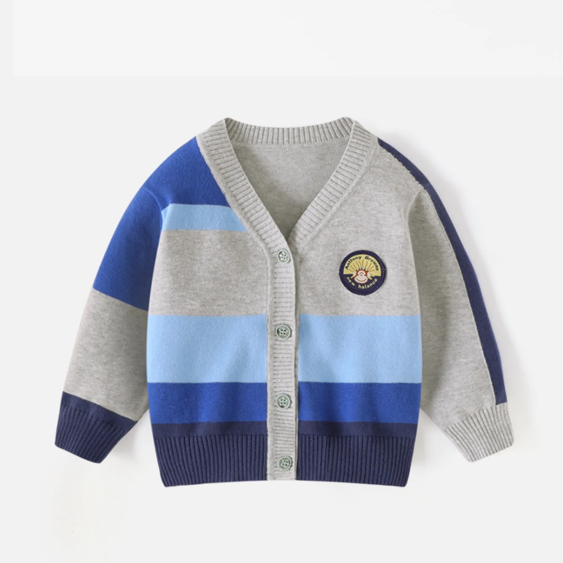 Custom OEM & ODM kids sweater baby cotton knitwear boys cartoon knit  baby winter cardigan sweater