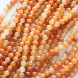 Wholesale natural gemstone beads 4/6/8/10/12mm smooth round red aventurine loose beads for diy jewelry making