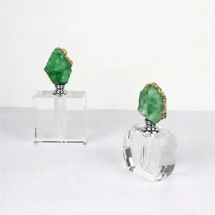 
5ml Luxury Design Wedding Anniversary Gift Perfume Oil Bottle Empty With Natural Agate Stone 