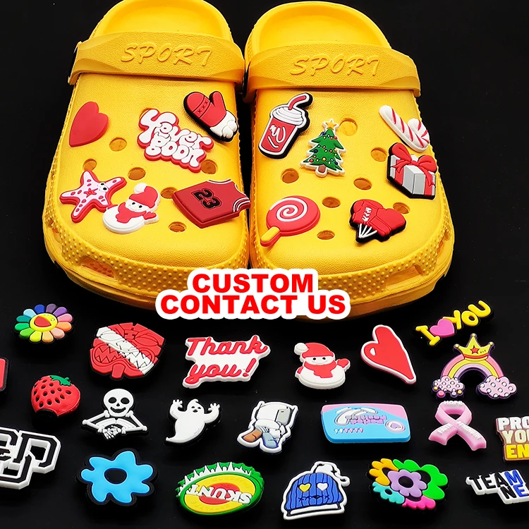 Custom Logo Wholesale Letter Flower 3d Pvc Rubber Decoration Clogs Bad Bunny Ball Basketball Designer Custom Shoe Charms