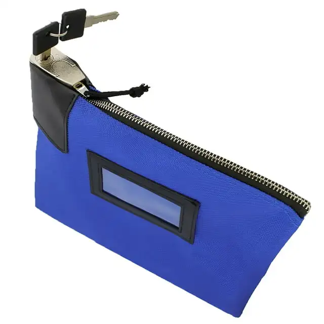 2024 Custom Logo Lockable Security Deposit Money Bag Durable Nylon Locking Bank Bag Coin Purse for Cash, Jewelry, Credit Card