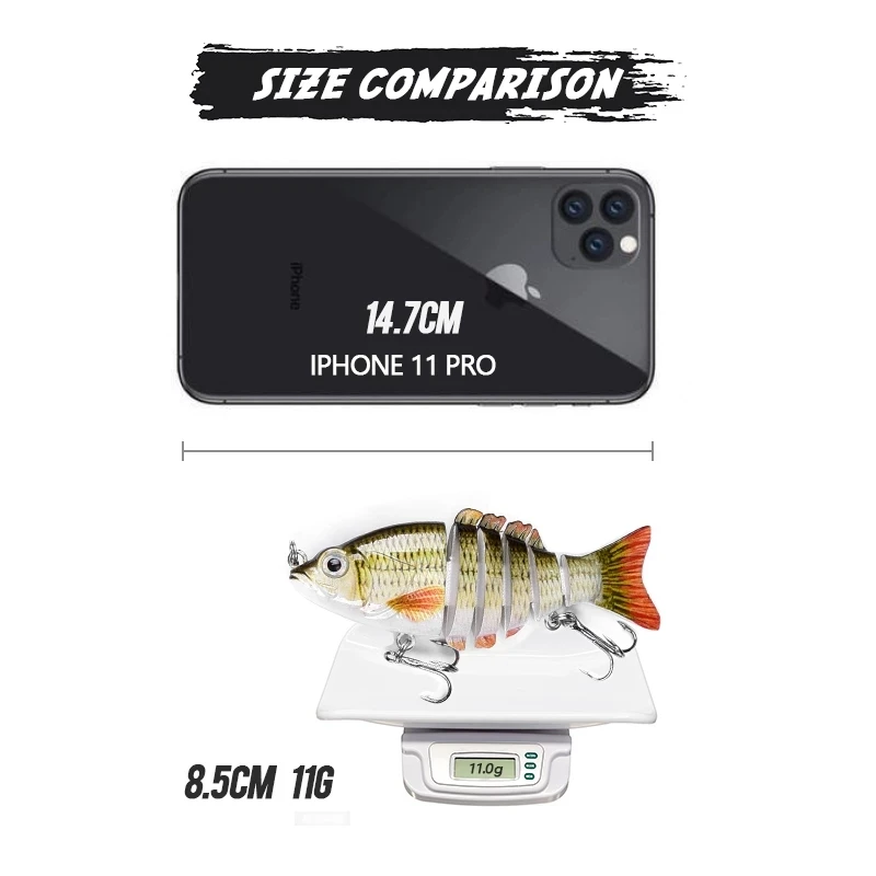 2020 Fishing Lures 8.5cm 11g Multi Jointed Bass Crankbait For Swimbait Wobblers Pike Artificial Bait Walleye For Freshwater