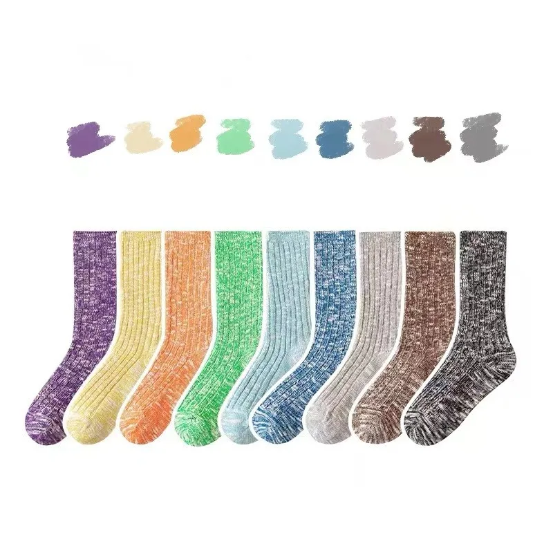 WUYANG FACTORY WY-094 Wholesale women slub yarn marled twisted socks with colorful slouch sock with multi colors to be selected