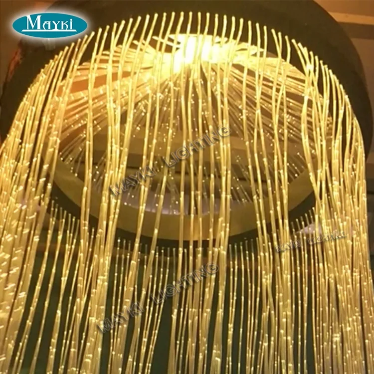 Sparkle PMMA 0.75mm single core side glow fiber optic lighting with PVC cover for curtain light sensory chandelier