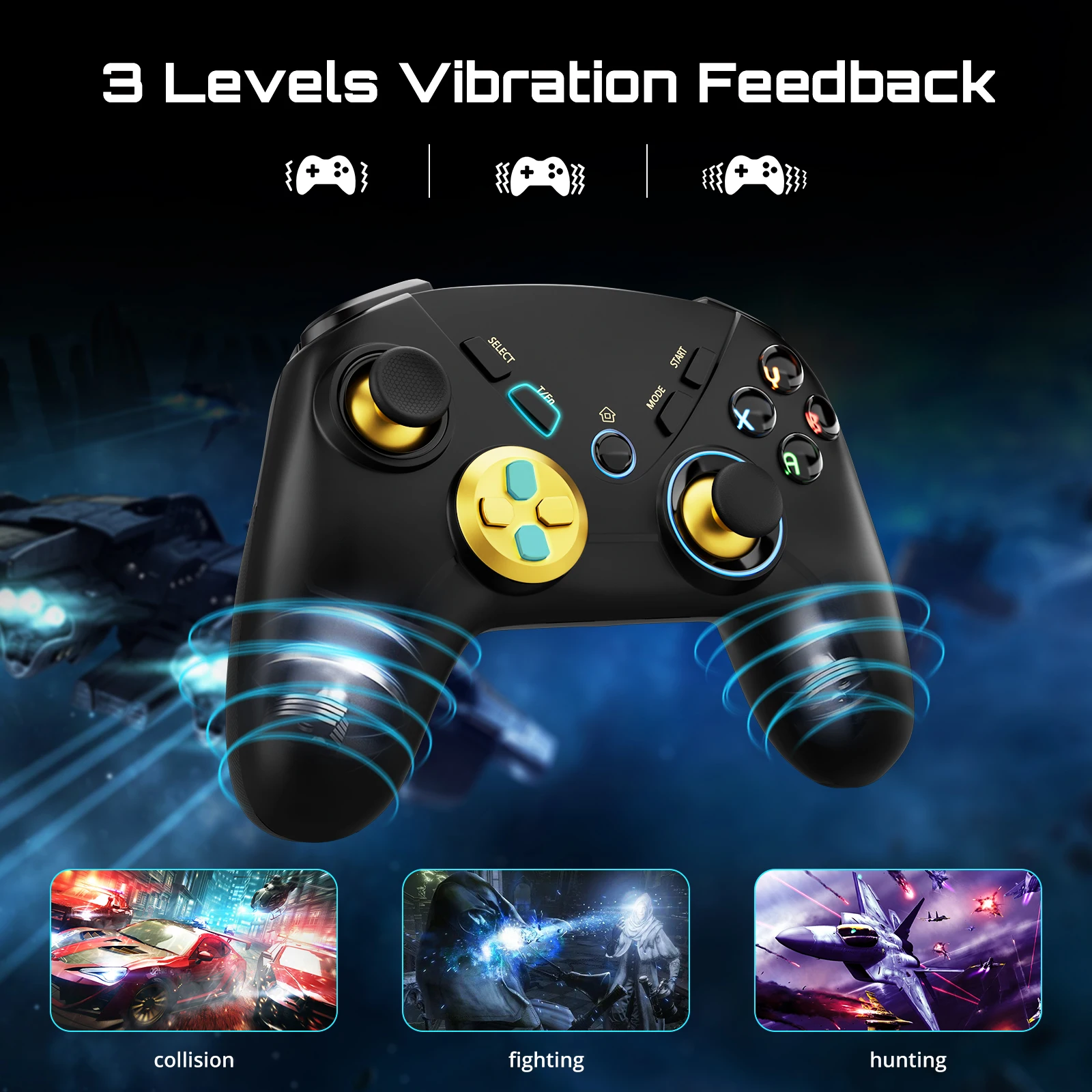 New Mobile Gamepad ISHAKO Key Mapping Gaming Joysticks Trigger for COD & More Shooting Fighting Racing Game, for Android Gamepad