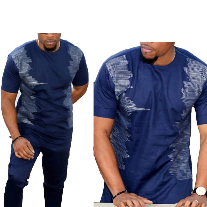 H & D Wholesale Cheap Quality African Clothing Patterns Khaki Pant Shirt Design For Men