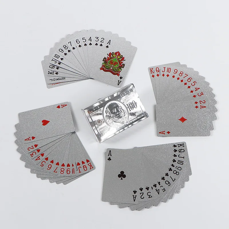 Custom your design waterproof gold/sliver/black foil playing card custom colorful gold Customized playing cards poker cards