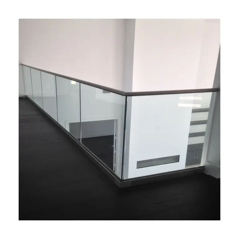 Balcony Stairwell Powder coated Base  U Channel Glass  For Frameless Railing  System