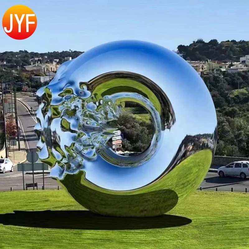 ZZ43 Outdoor Customized Mirror Polished Stainless Steel Modern Abstract Sculpture for Garden