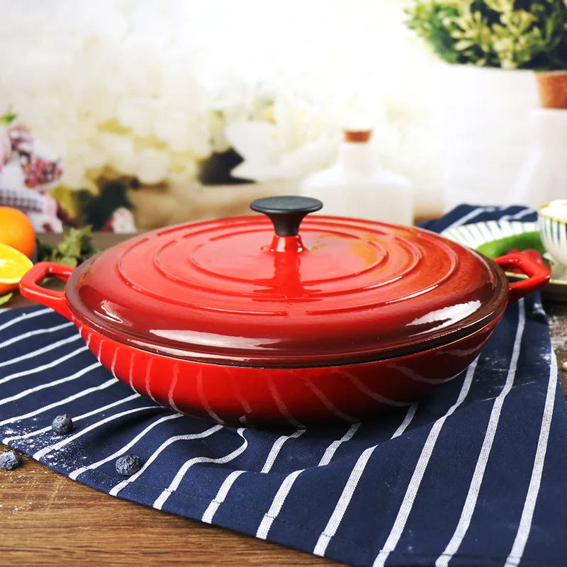 Wholesale Blue Enameled Cast Iron Covered Casserole Skillet cast iron enamel cookware pot
