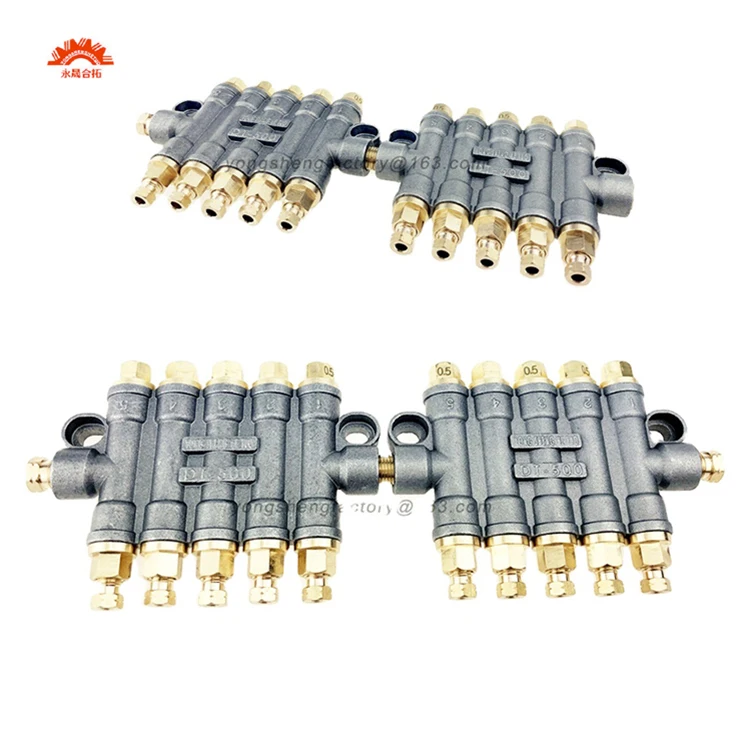 T8619 Injection Oil Row 4way Oil Distributor Volumetric Dosing Oil Distributor For CNC Machine Tools