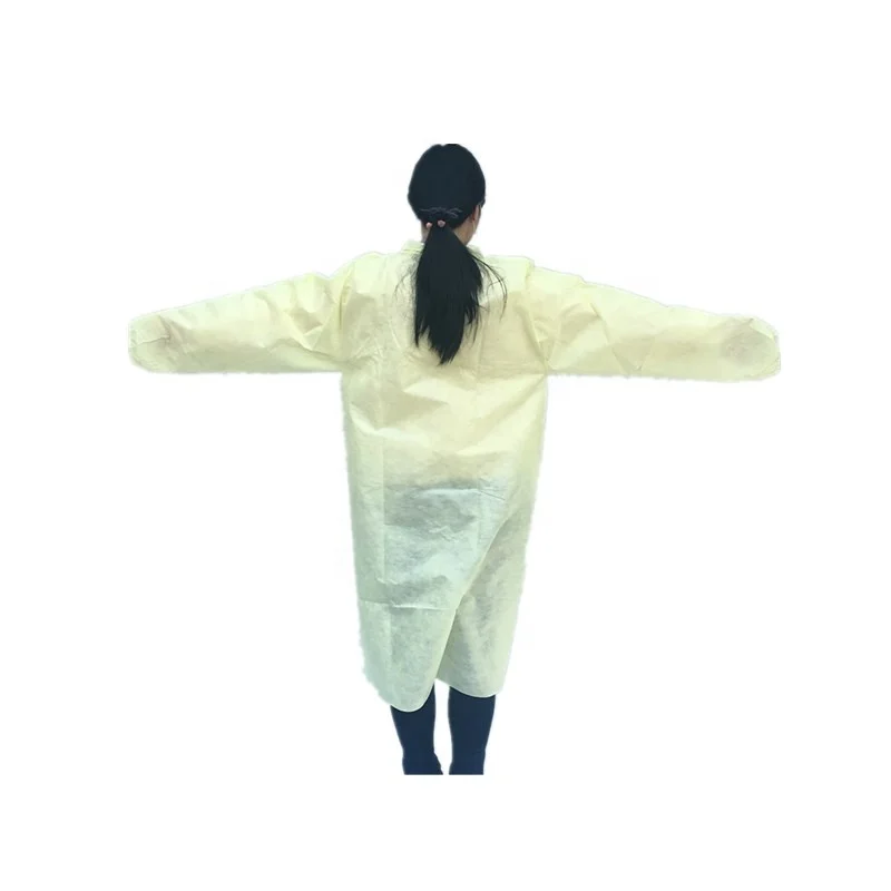 Shirt collar  covera stent snap button Non woven disposable PP SMS lab jacket short lab coat