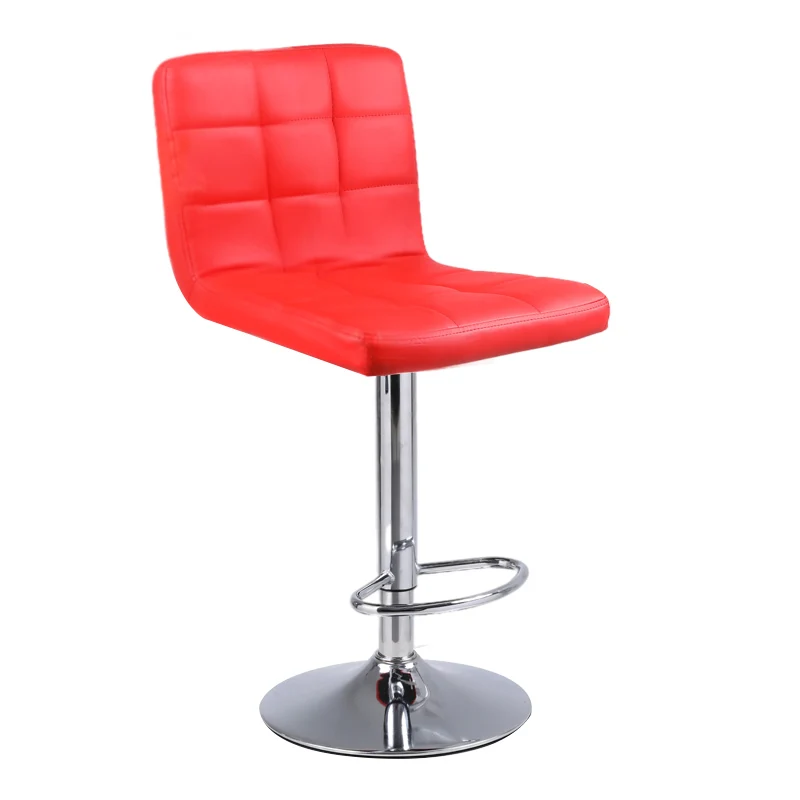 High Quality Modern Hotel Office Simple Swivel Home Red Pu Bar Stool