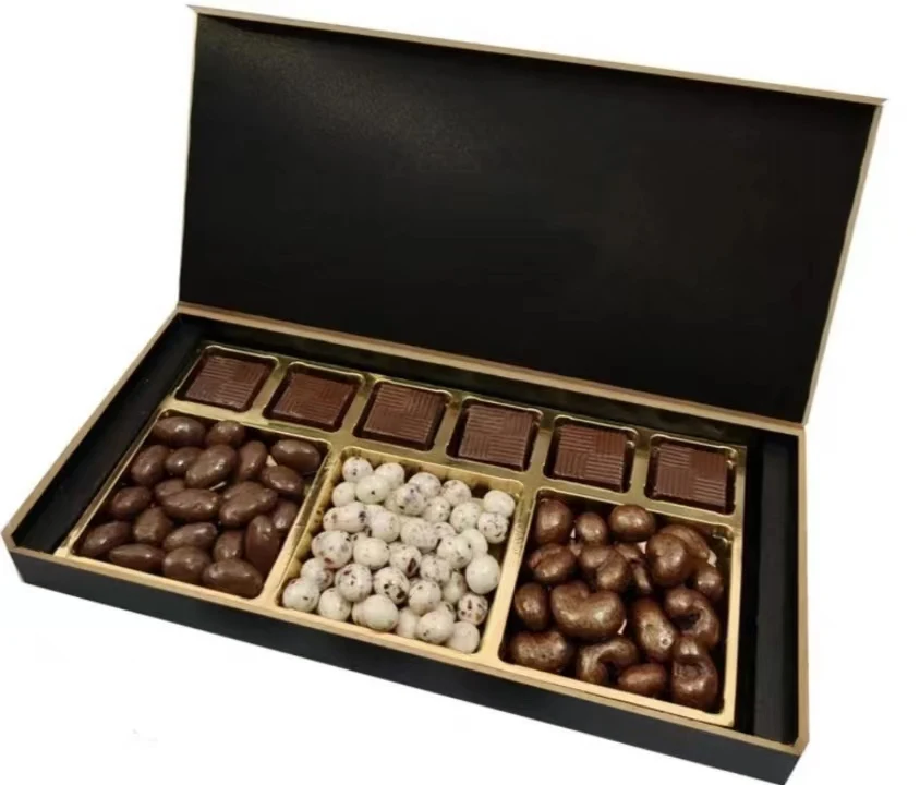 Removable Dividers Assortment Chocolate Packaging Customize Luxury Magnetic Closure Sweet Chocolate Gift Box