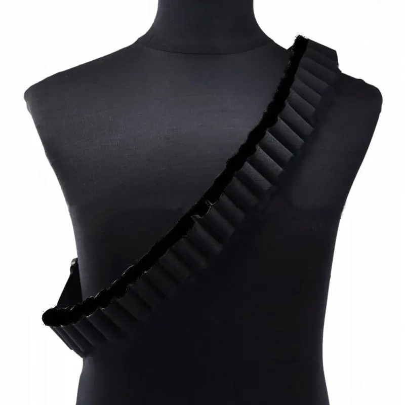 Hunting Tactical Concealed Leather Canvas Heavy Duty Adjustable Ammo Case Bandolier Shell Cartridge Holders 12G Bullet Belt