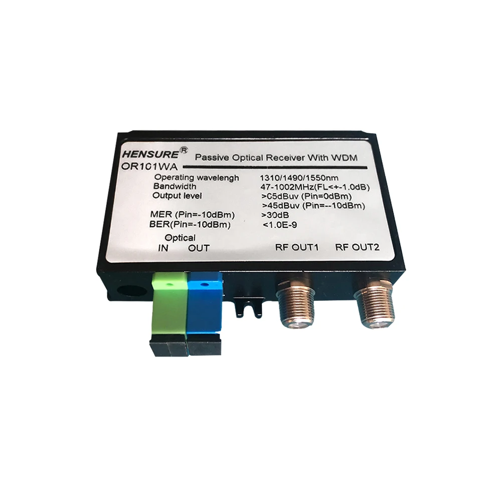 FTTH CATV optical receiver/optical node Metal Case 47 ~ 860Mhz Ftth Optical Receiver 2 Output Mini Nodo Wdm 12V