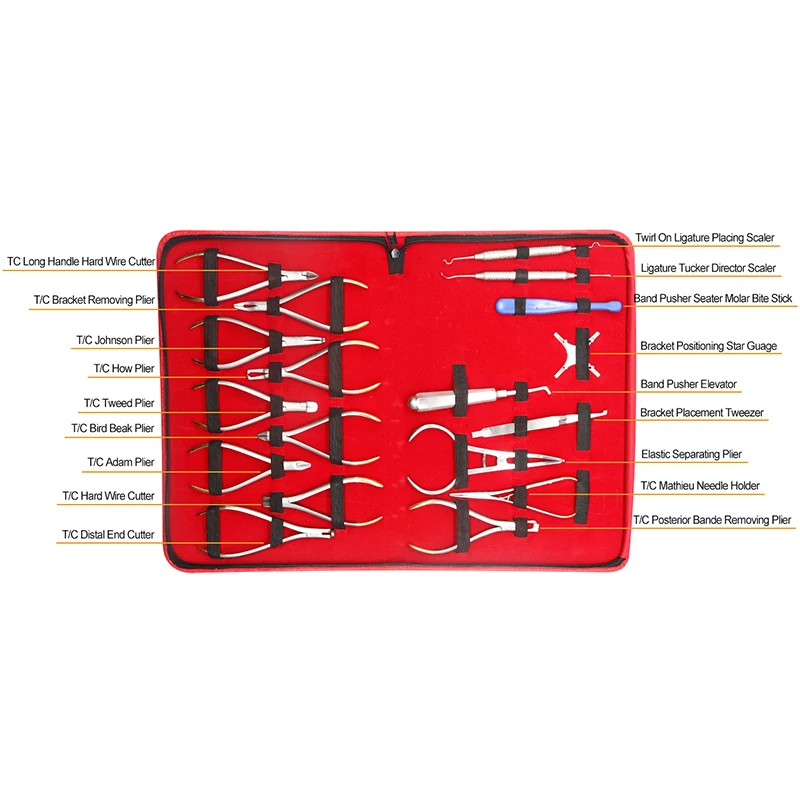 LK-1081 18pcs Dental Surgical Orthodontics Instruments Tool Kit 18-in-1