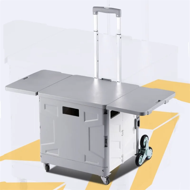 Small Quik Cart Collapsible Rolling Crate on Small folding food supermarket 3 wheels climbing luggage foldable shopping trolleys