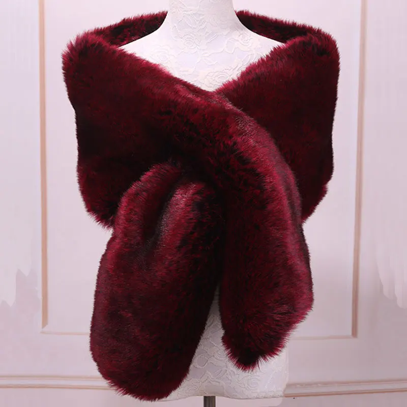 Blank Winter Warmer Faux Fur Scarves Shawl Women Ladies Winter Scarf