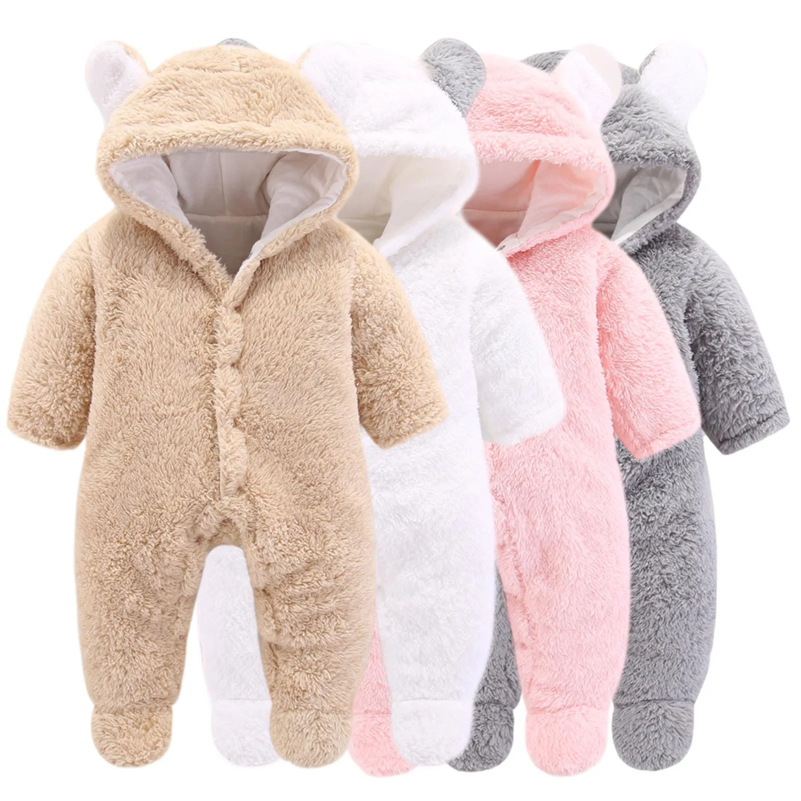 Newborn Baby Winter Girls Boys Clothes Warm Animal Overall Rompers Thick Warm Infant Hooded Jumpsuit Snowsuit Kids Outfits