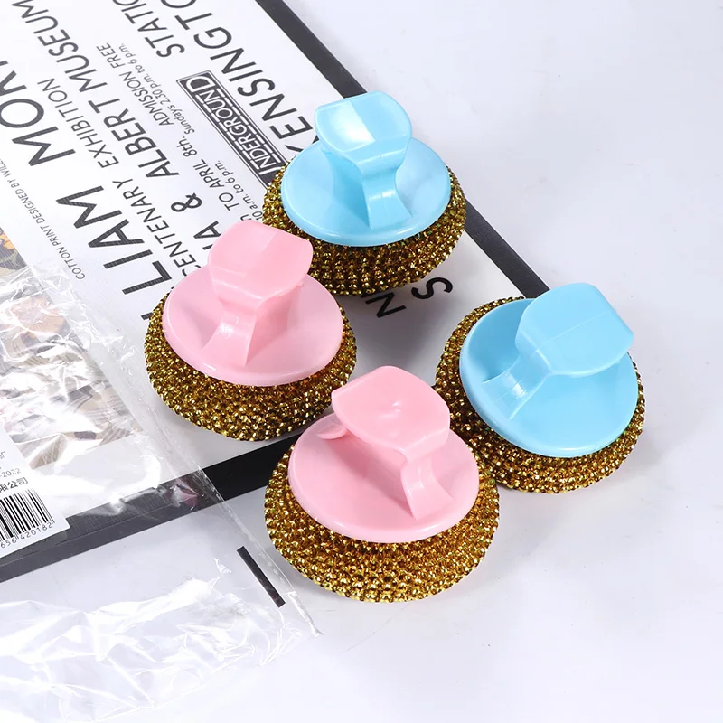 Kitchen Cleaning Tools Pot Dish Brush PET plastic Scourer With Handle