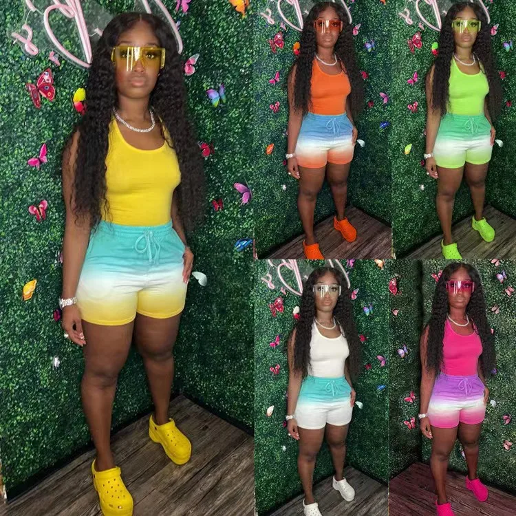 Новое поступление, летняя одежда Conyson, Высококачественная женская дизайнерская одежда, топ, байкерские шорты, Женский комплект из 2 предметов, майка и шорты