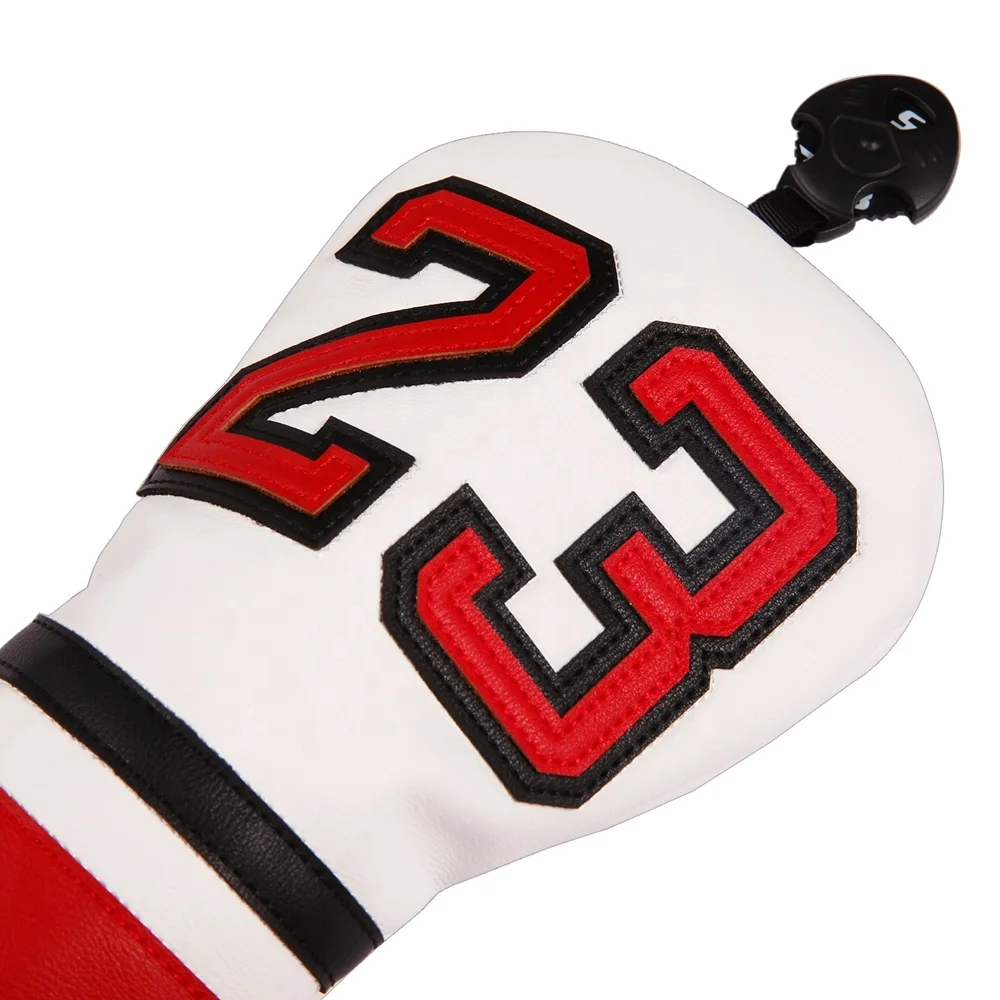 Drop-Shipping White PU Leather Number GOAT 23 Applique Goat Golf Cover Golf Club Fairway Wood Headcover