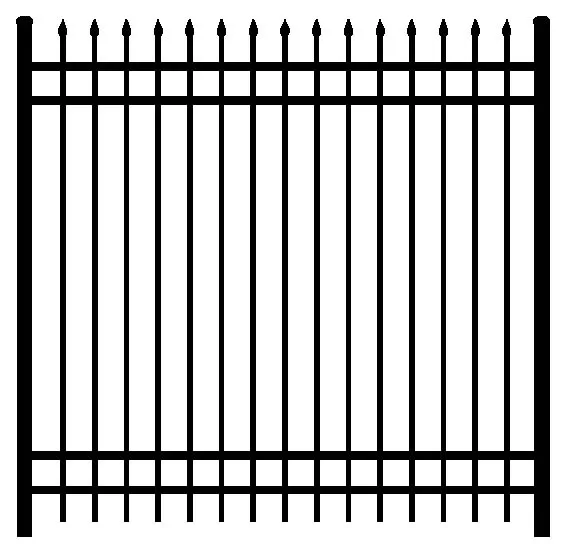 Garden screen fence wrought iron palisade zinc steel fence spears panels factory for garden fence or residential decoration