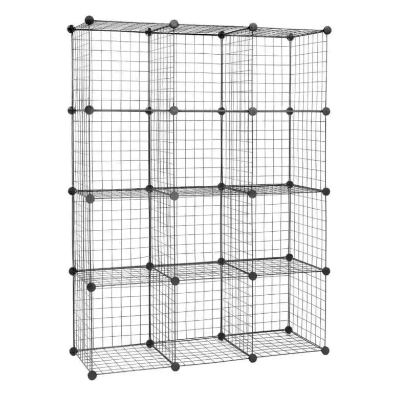 amazonbasics 6 cube grid wire storage shelves wire mesh cubes cloth organizer bins