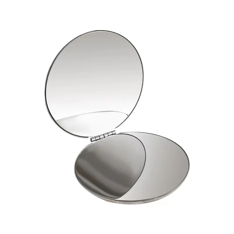Mini Stainless Steel Desktop Mirror Silver Metal Pocket Lady Women Gifts Hot Sale Small Round Hand