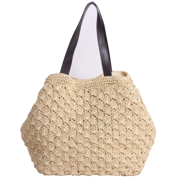 HIFA Summer Straw Bag Paper Knitting Straw Bag Crochet Handbag