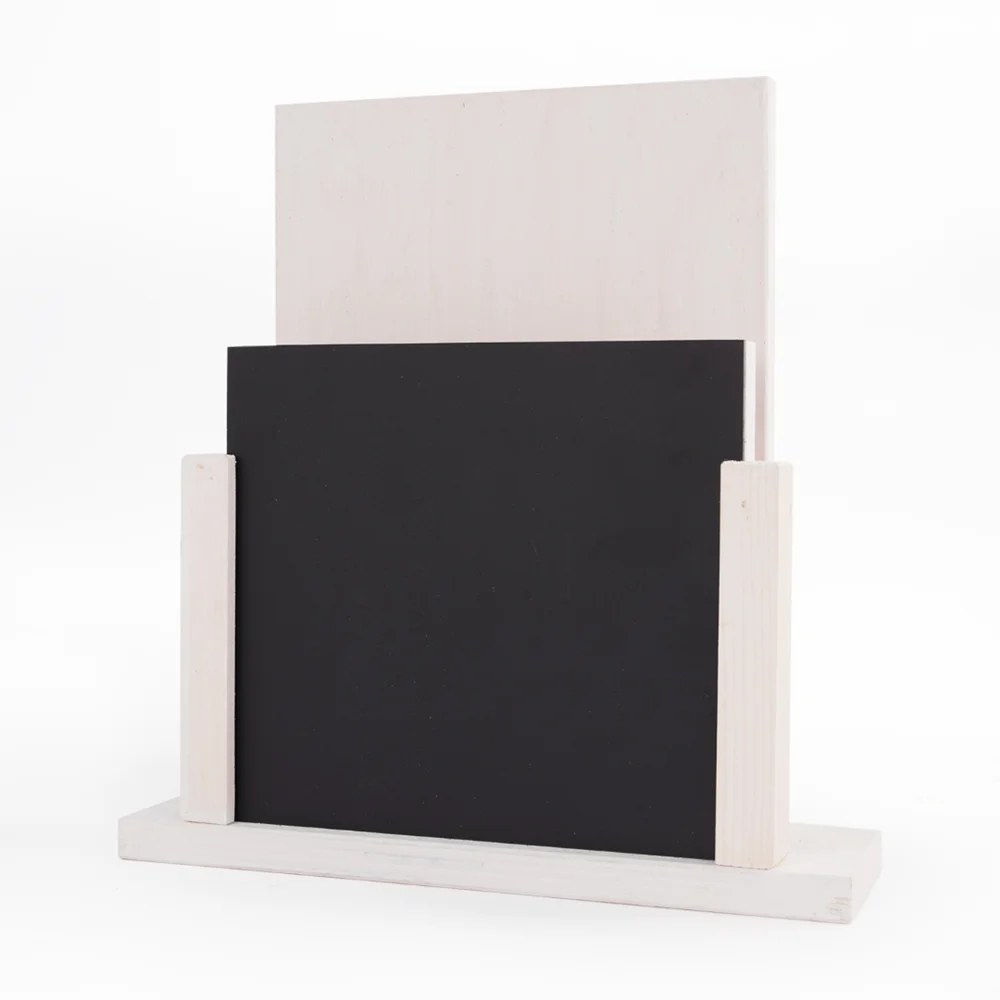 Custom Logo Wooden Mini table Menu Holder with Chalk Board for Restaurant