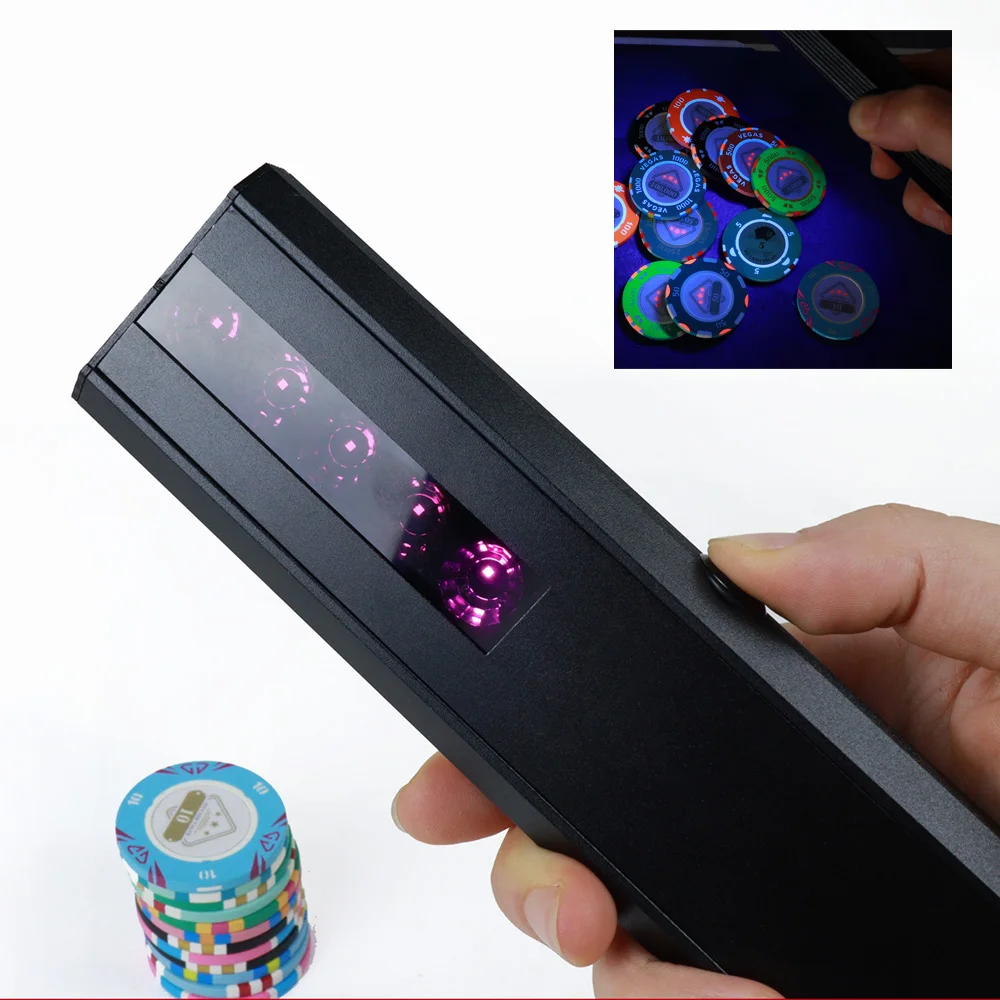 Casino UV light detector poker chips scanner  wireless rechargeable casino paper money detector