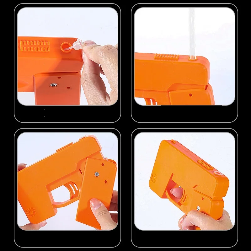 Unisex Foldable Toy Gun Phone SD Mini Soft Water Bullets for Shooting & Playing Safety Features Fun Folding Model Pistols