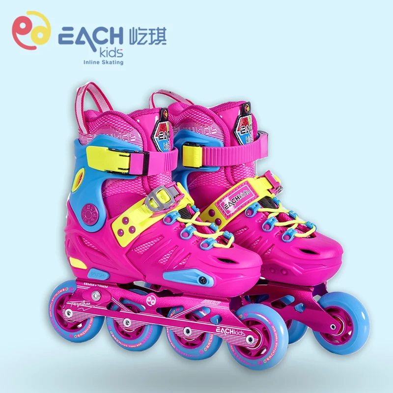 High Quality and Cheap Roller Skates Shoes Patines for Kids 4 Wheel EACHkids Aluminum Alloy Frame High Rebound 82A PU
