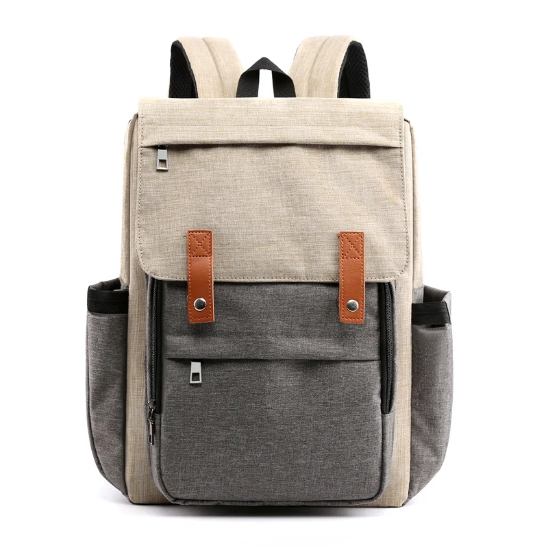 Stitching mother and baby backpack multifunctional large capacity diaper bag fashion mommy backpack